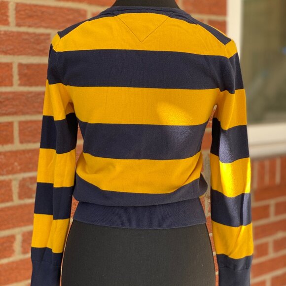 Tommy Hilfiger V-Neck Stripe Sweater (XS) - Picture 8 of 11